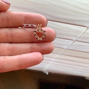 Ruby and diamond pendant and ring.